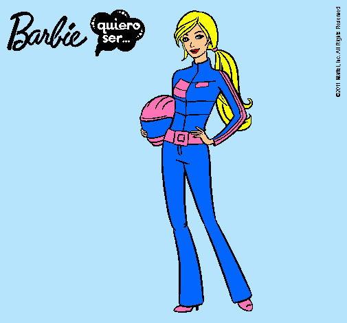 Dibujo Barbie piloto de motos pintado por Dalia10