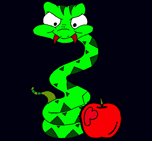 Dibujo Serpiente y manzana pintado por AHUDAF