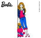 Dibujo Barbie con cazadora de cuadros pintado por matzil