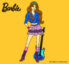 Dibujo Barbie rockera pintado por lichi