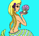 Dibujo Sirena y perla pintado por valerina10
