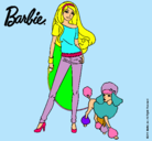 Dibujo Barbie con look moderno pintado por milla 