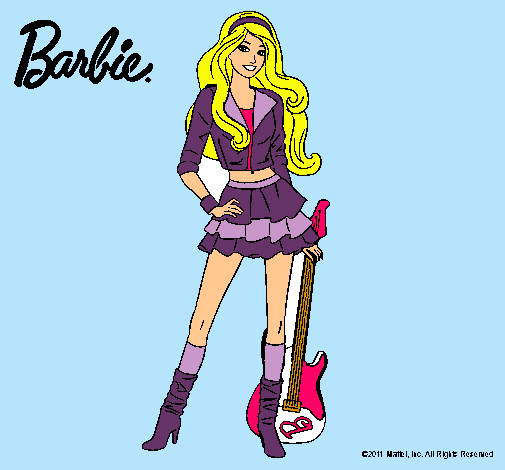 Dibujo Barbie rockera pintado por milla 
