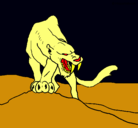 Dibujo Tigre con afilados colmillos pintado por davidbc