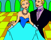 Dibujo Princesa y príncipe en el baile pintado por pekita