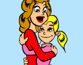 Dibujo Madre e hija abrazadas pintado por Diianiita