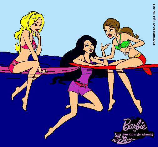 Dibujo Barbie y sus amigas pintado por Amadix
