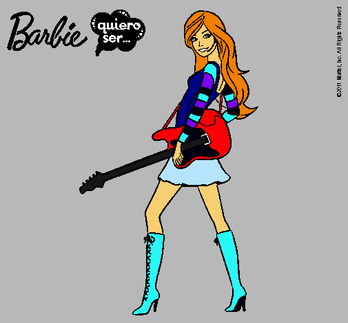 Dibujo Barbie la rockera pintado por lichi