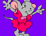 Dibujo Rata con vestido pintado por lacky
