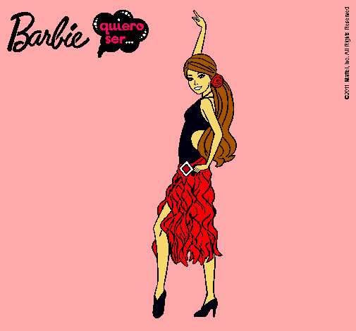 Dibujo Barbie flamenca pintado por lichi