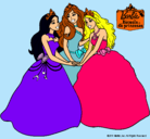 Dibujo Barbie y sus amigas princesas pintado por bellakaa