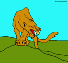 Dibujo Tigre con afilados colmillos pintado por quetzy