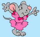 Dibujo Rata con vestido pintado por tottilove