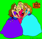 Dibujo Barbie y sus amigas princesas pintado por deana
