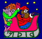 Dibujo Papa Noel en su trineo pintado por carmenlatre