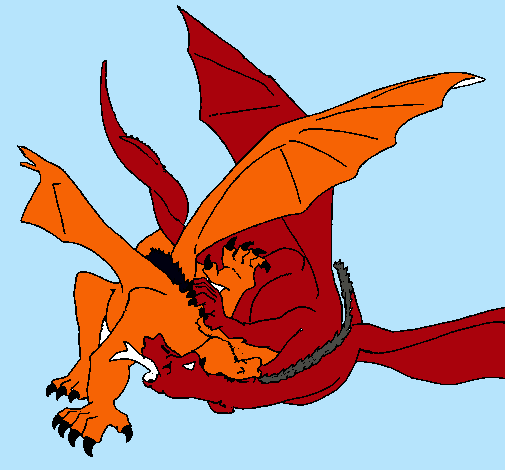 Dibujo Dragón lamiéndose pintado por ameth
