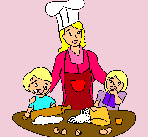 Dibujo Mama cocinera pintado por teresameritxell