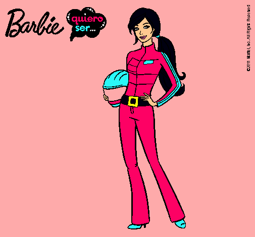 Dibujo Barbie piloto de motos pintado por kelita