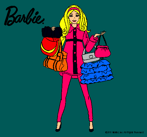 Dibujo Barbie de compras pintado por amalia