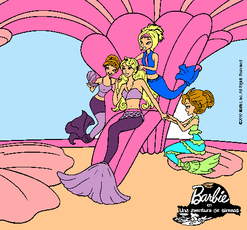 Dibujo Barbie princesa sirena pintado por bertah