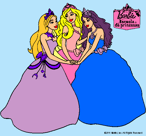 Dibujo Barbie y sus amigas princesas pintado por sofithax