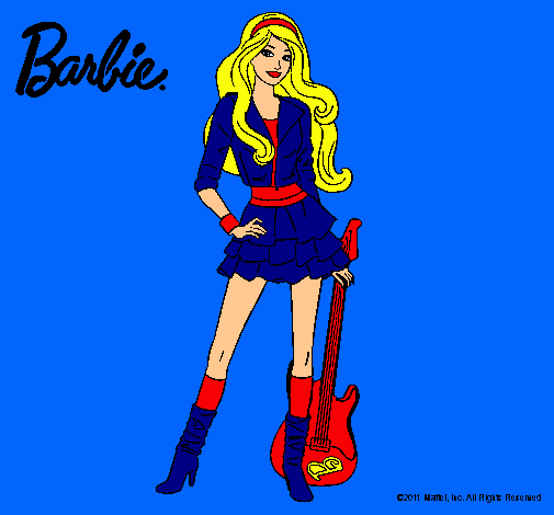 Dibujo Barbie rockera pintado por amalia