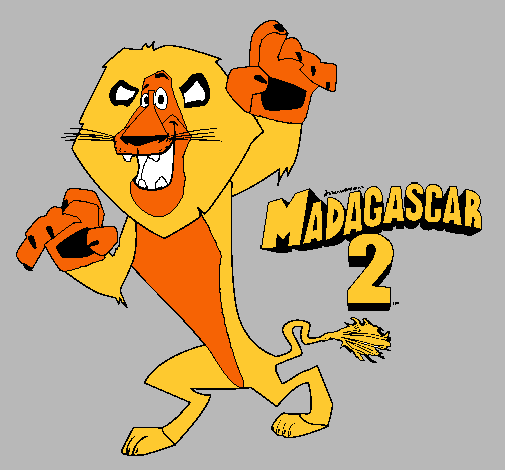 Dibujo Madagascar 2 Alex pintado por ameth