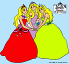 Dibujo Barbie y sus amigas princesas pintado por ying