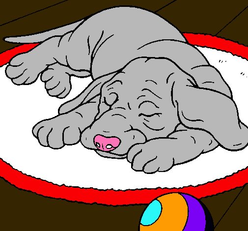 Dibujo Perro durmiendo pintado por pathy