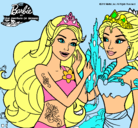 Dibujo Barbie se despiede de la reina sirena pintado por bertah