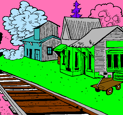 Dibujo Estación de tren pintado por ALEXrojas2006