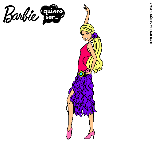 Dibujo Barbie flamenca pintado por cubiletin