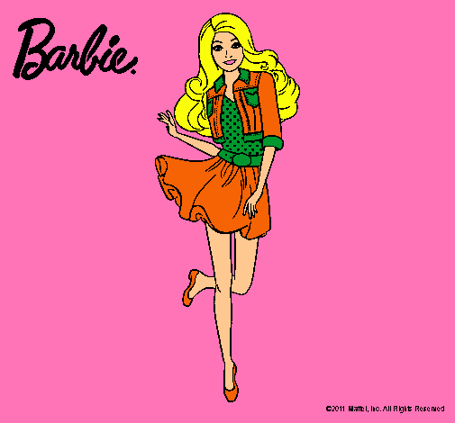 Dibujo Barbie informal pintado por amalia