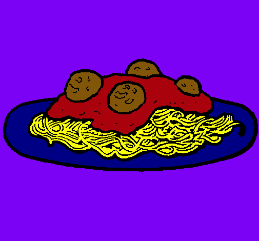 Dibujo Espaguetis con carne pintado por rocio_m