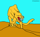 Dibujo Tigre con afilados colmillos pintado por trigesolar