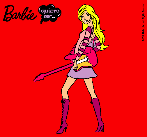 Dibujo Barbie la rockera pintado por arcoiris03