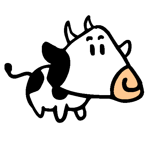 Dibujo Vaca con cabeza triangular pintado por Josita