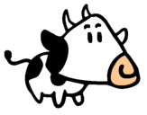 Dibujo Vaca con cabeza triangular pintado por Josita