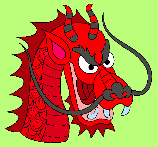 Dibujo Cabeza de dragón pintado por gata_cami