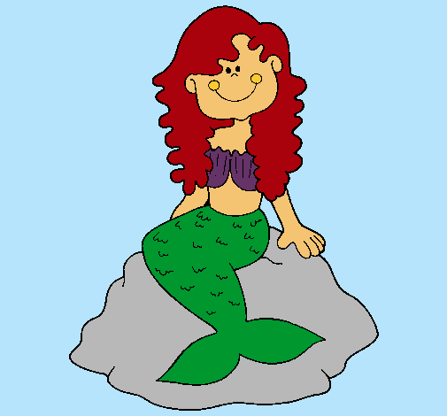 Dibujo Sirena sentada en una roca pintado por jaydi