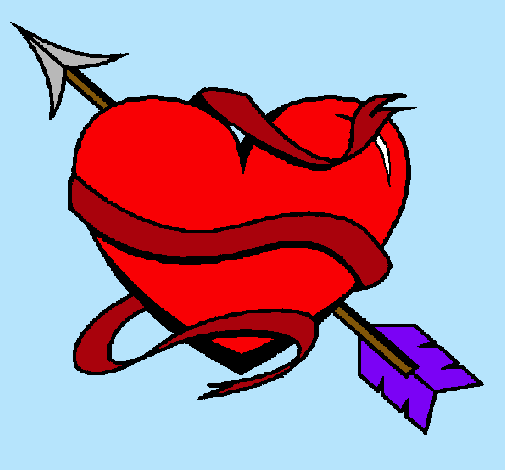 Dibujo Corazón con flecha pintado por tananegra