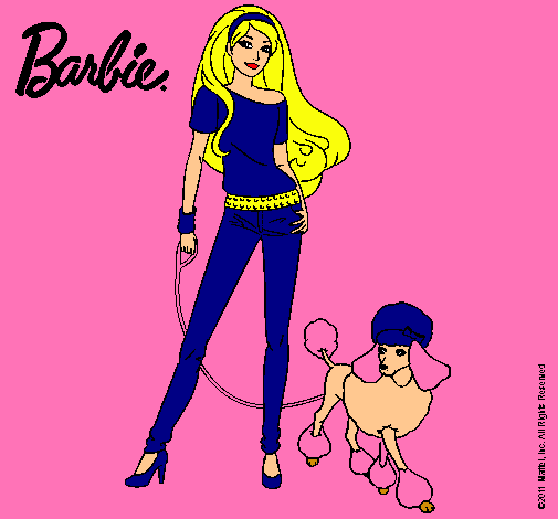 Dibujo Barbie con look moderno pintado por amalia