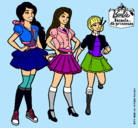 Dibujo Barbie y sus compañeros de equipo pintado por monsesitha