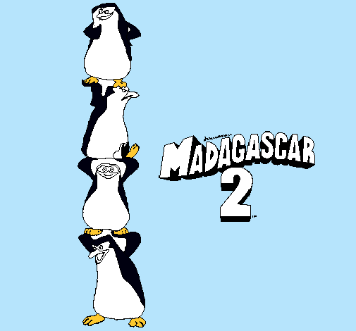 Dibujo Madagascar 2 Pingüinos pintado por ameth