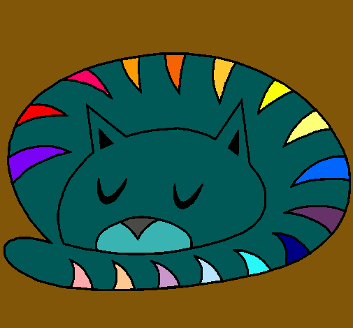 Dibujo Gato durmiendo pintado por RocioAnto