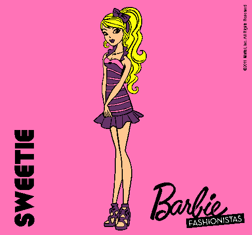 Dibujo Barbie Fashionista 6 pintado por amalia