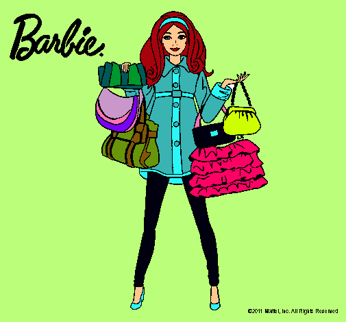 Dibujo Barbie de compras pintado por cheidi