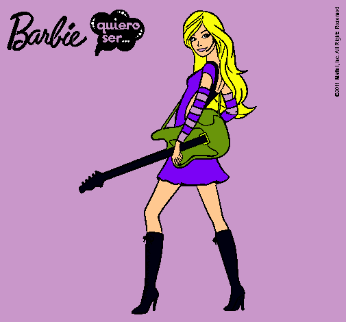 Dibujo Barbie la rockera pintado por amalia