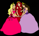 Dibujo Barbie y sus amigas princesas pintado por barbieprince