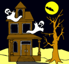 Dibujo Casa fantansma pintado por fantasmas 